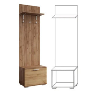 Тумба + вішак Віва Дуб крафт табако/Дуб крафт золотий