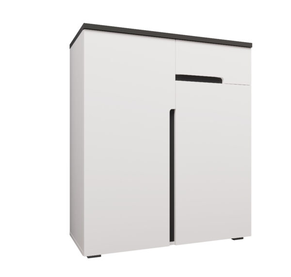 Комод 2Д1Ш Джордан білий/антрацит