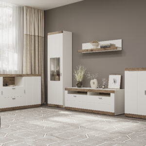 Полиця 1200 Санторіні білий/дуб вікінг